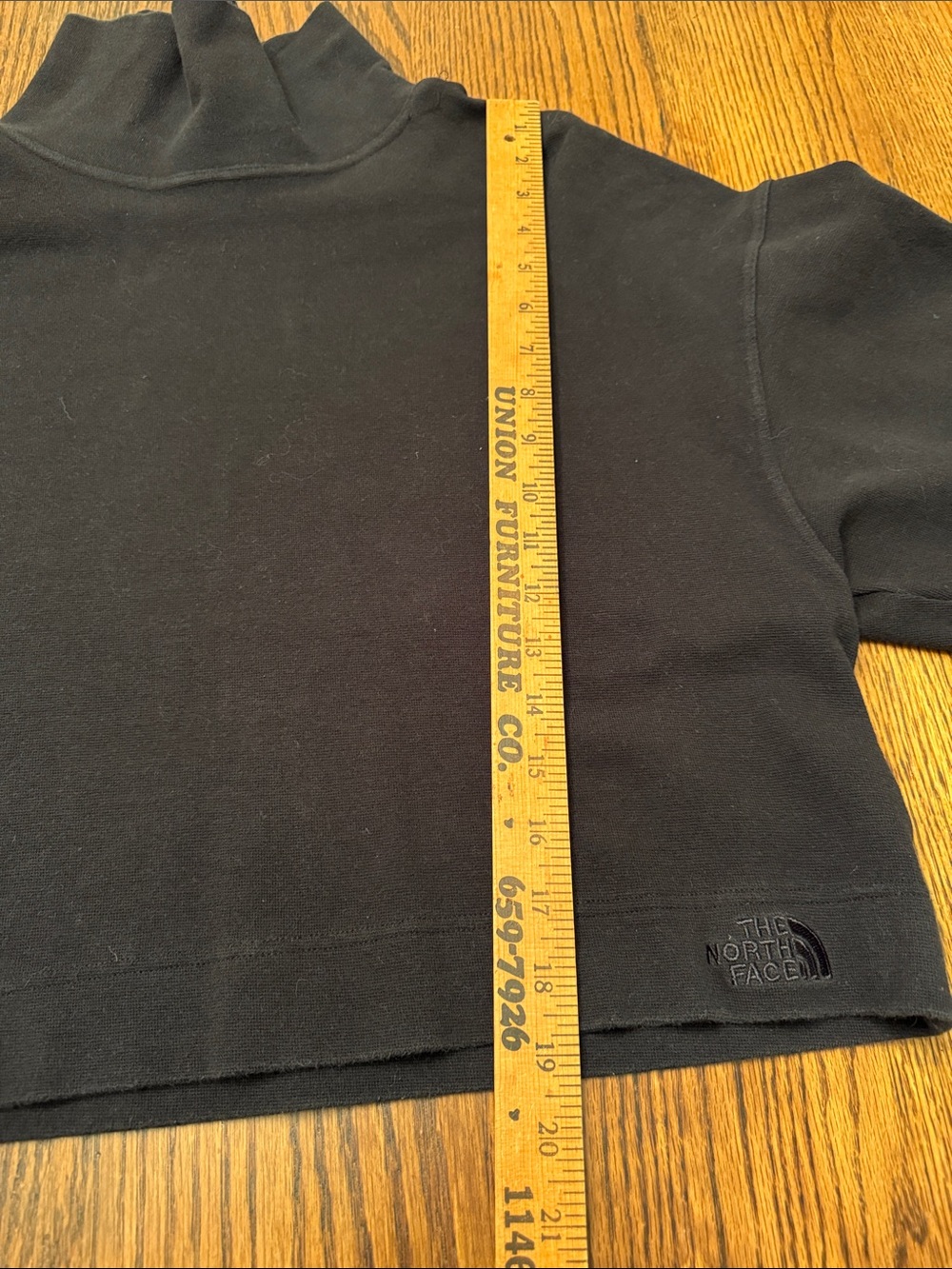 The North Face Boxy Cropped Funnel Neck Sweatshirt Oversized Black M - Picture 7 of 8
